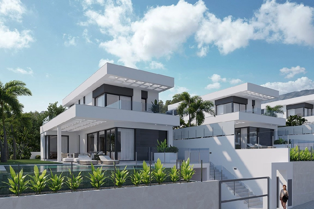 villa en Finestrat en vente, construit 175 m², estado nuevo, + fussboden, aire acondicionado, terrain 455 m², 3 chambre, 3 salle de bains, piscina, ref.: HA-FIN-106-E01-3