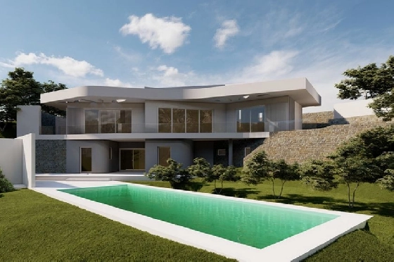 Villa in Javea zu verkaufen, Wohnfläche 350 m², Baujahr 2025, Klimaanlage, Grundstück 1000 m², 3 Schlafzimmer, 2 Badezimmer, Pool, ref.: AM-12492DA-15