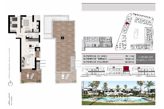 Penthouse Apartment in Ciudad Quesada zu verkaufen, Wohnfläche 163 m², Zustand Erstbezug, Klimaanlage, 2 Schlafzimmer, 2 Badezimmer, Pool, ref.: HA-CQN-120-A02-17