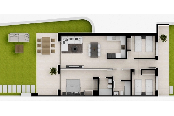 Apartment in Cartagena(La Manga, Murcia, Costa Blanca) zu verkaufen, Wohnfläche 102 m², Grundstück 227 m², 3 Schlafzimmer, 2 Badezimmer, Pool, ref.: TW-SIENA,-LA-MANGA-31