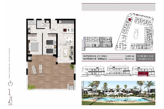 Erdgeschoss Apartment in Ciudad Quesada zu verkaufen, Wohnfläche 116 m², Zustand Erstbezug, Klimaanlage, 2 Schlafzimmer, 2 Badezimmer, Pool, ref.: HA-CQN-120-A01-17