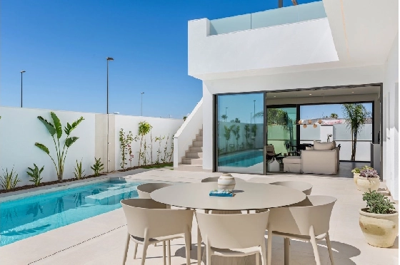 Villa in Los Alcazares zu verkaufen, Wohnfläche 198 m², Zustand Erstbezug, Klimaanlage, Grundstück 235 m², 3 Schlafzimmer, 2 Badezimmer, Pool, ref.: HA-LAN-501-E01-29